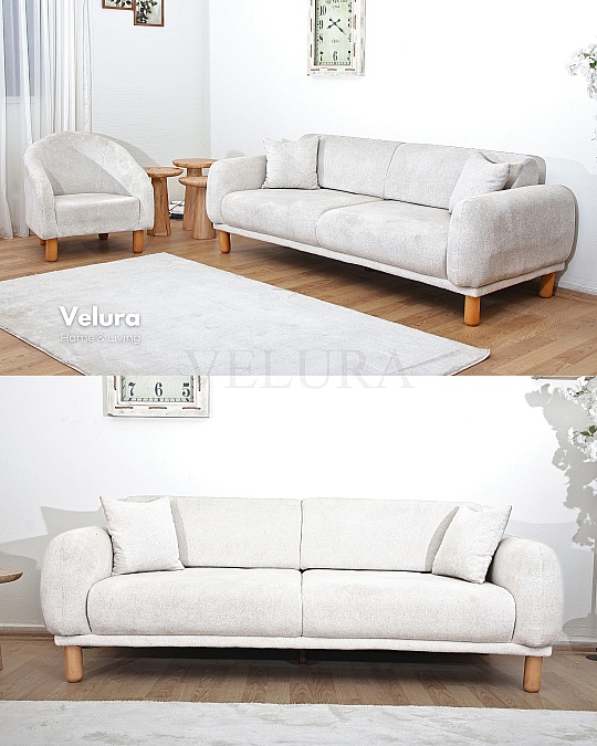 Lara Beyaz Koltuk Takımı