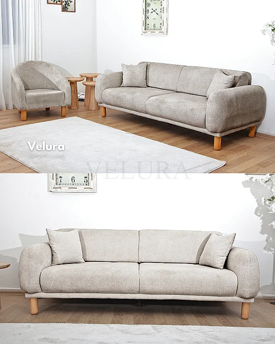 Lara Krem Koltuk Takımı