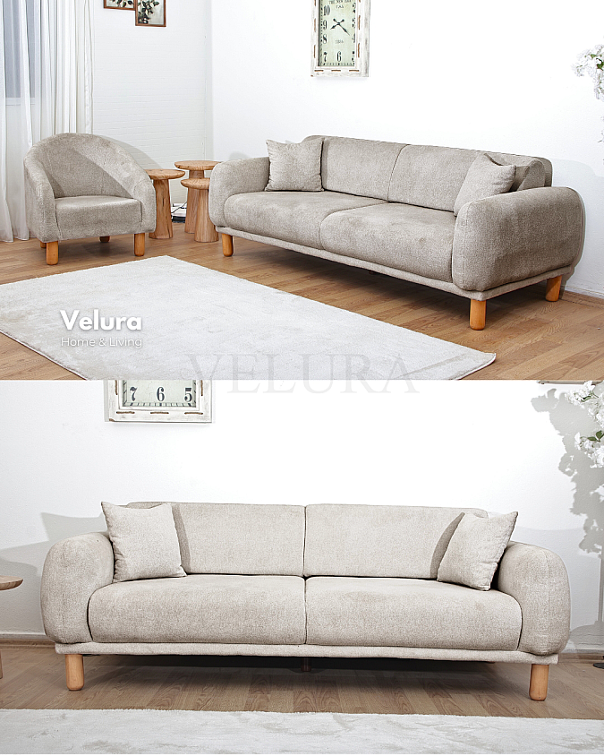 Lara Krem Koltuk Takımı