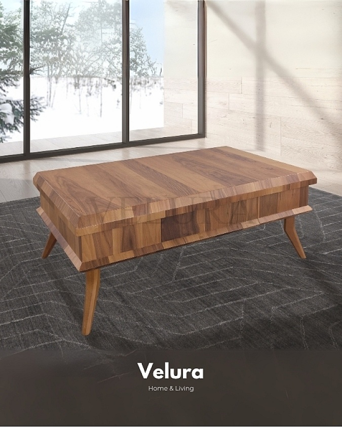 Marif Orta Sehpa damarlı ceviz ahşap görünümlü modern tasarım