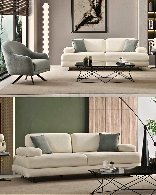 Neon Beyaz Sandıklı Koltuk Takımı