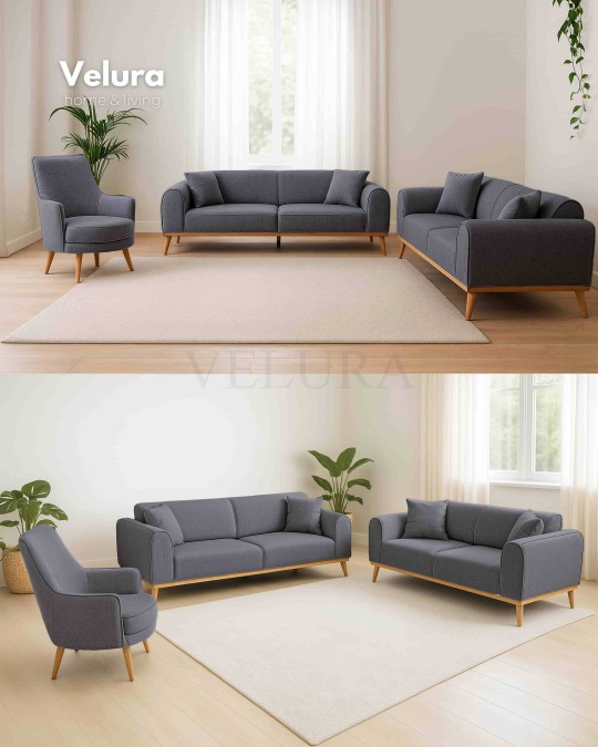 Valo Açık Antrasit Koltuk Takımı