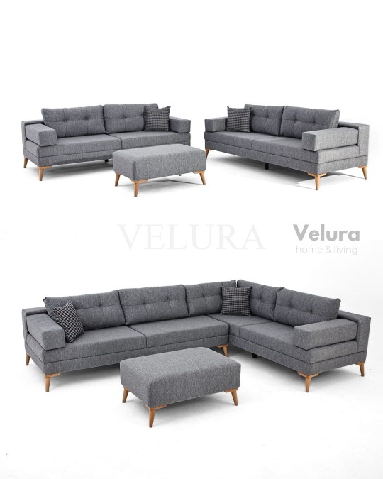 Zeri Koyu Gri Puzzle Modüler Köşe Koltuk Takımı 