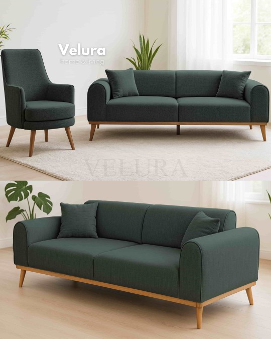 Valo Koyu Yeşil Koltuk Takımı