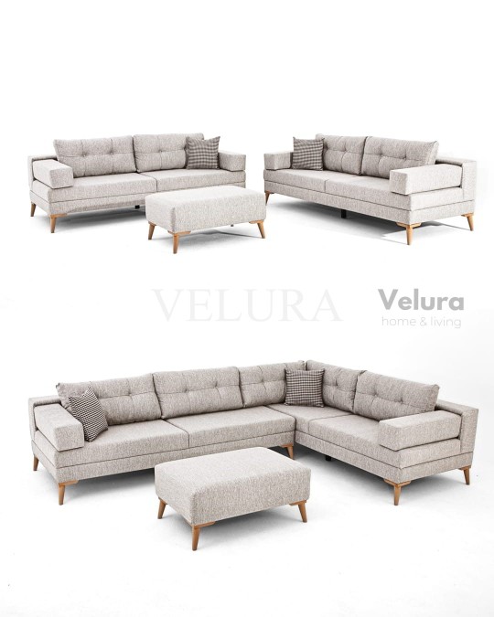 Zeri Latte Puzzle Modüler Köşe Koltuk Takımı 