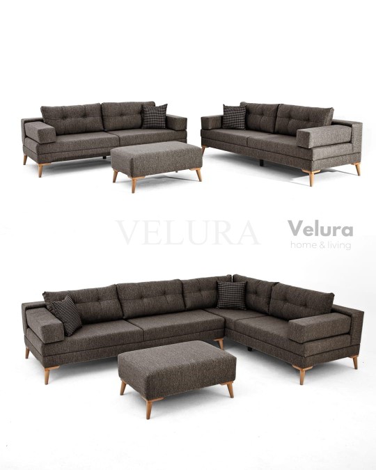 Zeri Kahve Puzzle Modüler Köşe Koltuk Takımı