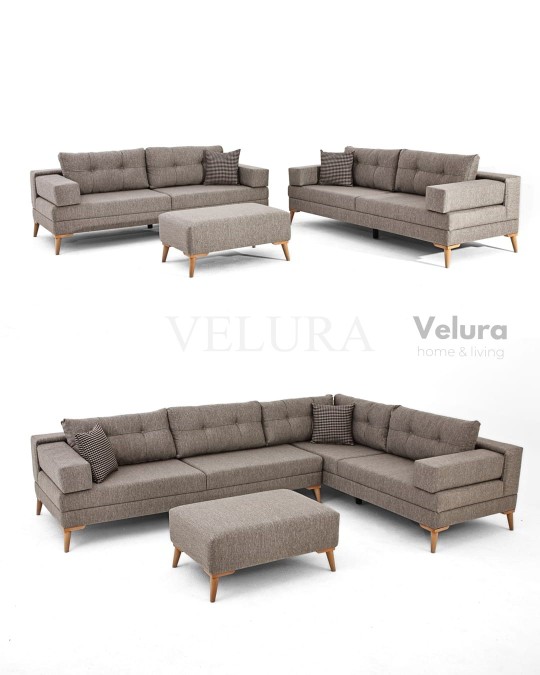 Zeri Sütlü Kahve Puzzle Modüler Köşe Koltuk Takımı 