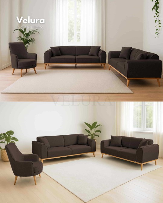 Valo Koyu Kahve Koltuk Takımı