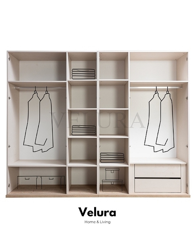 Şık ve Dayanıklı 6 Kapaklı Dolap Aynalı Orta Kapaklı Gardırop