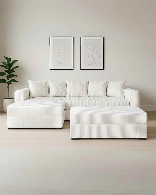 Yumi Rahat Köşe Takımı - Fitil Beyaz