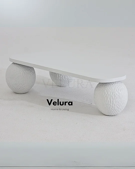 Küre Orta Sehpa - Dragon (Beyaz) - Üçgen - Beyaz Mdf