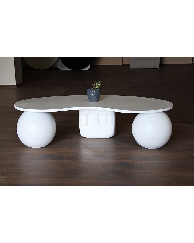 Küre Ahşap Orta Sehpa - Zar & Beyaz