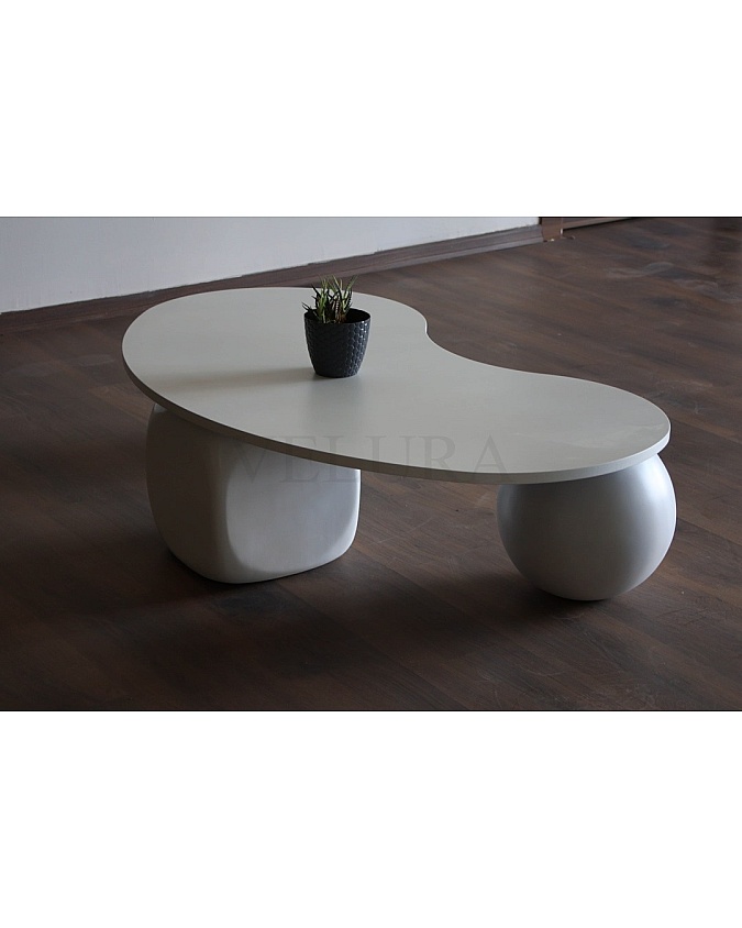 Küre Ahşap Orta Sehpa - Zar & Beyaz