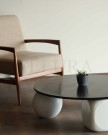 Minimalist Siyah Yuvarlak Orta Sehpa Modeli