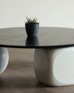 Minimalist Siyah Yuvarlak Orta Sehpa Modeli