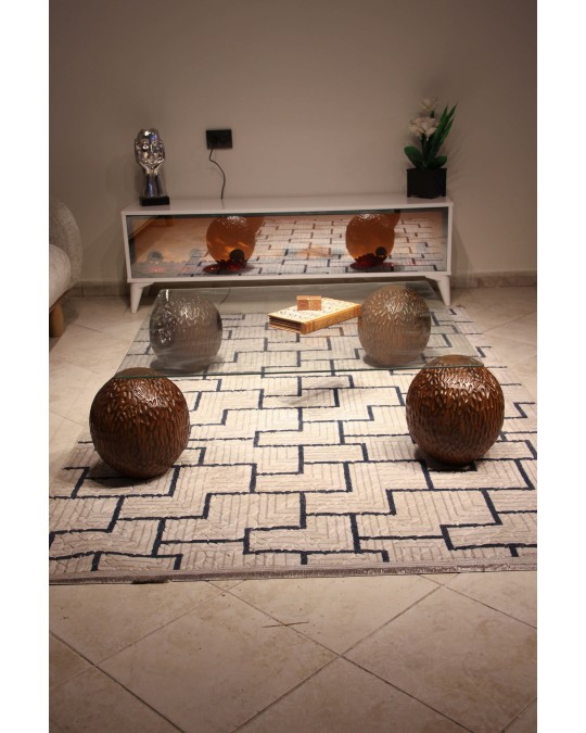 Küre Orta Sehpa - Dragon (Ceviz) - Kare - Şeffaf Cam