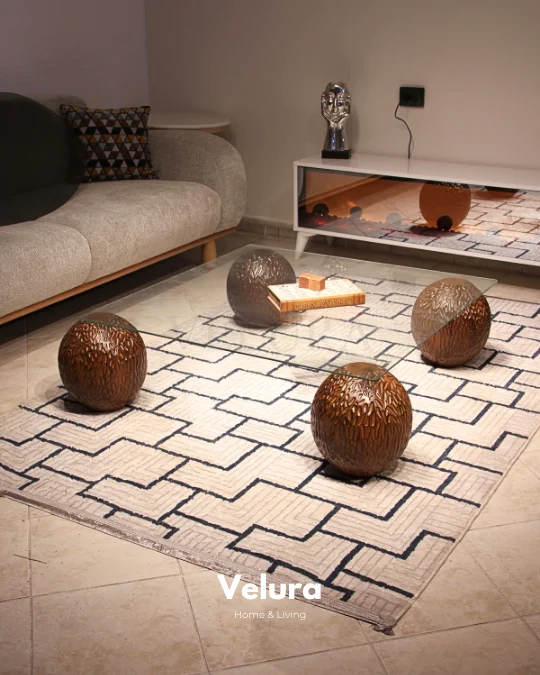 Küre Orta Sehpa - Dragon (Ceviz) - Kare - Şeffaf Cam