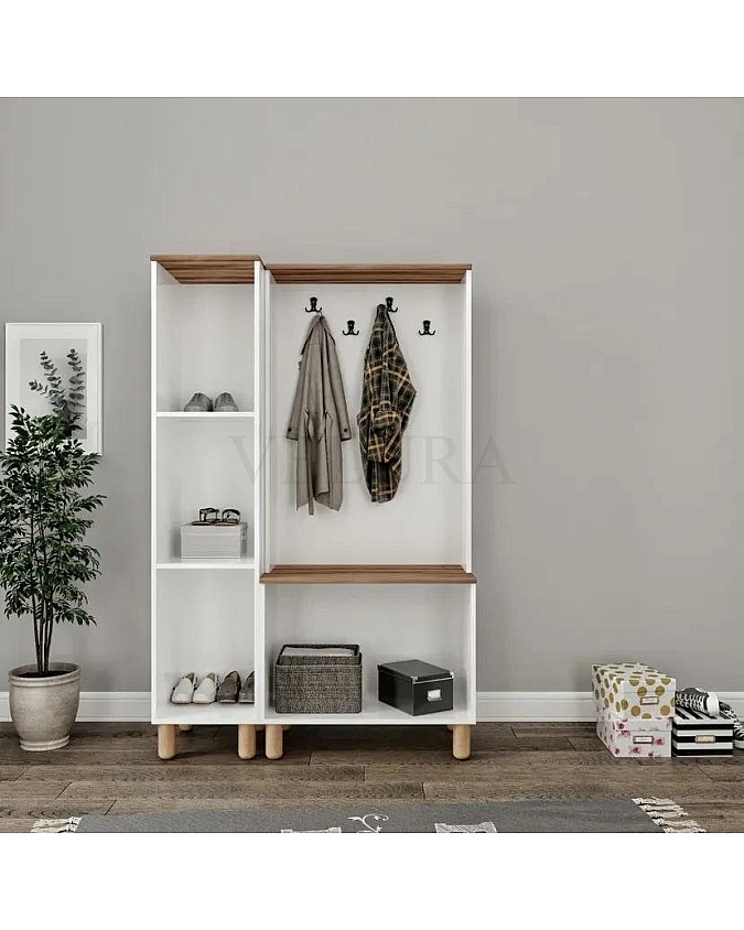 Velura Home Rana portmanto 119x229x44 cm ölçülerinde Rana 8 Kapılı Portmanto beyaz renk yerden yüksek modern tasarım