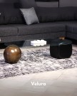 Küre Orta Sehpa Amerikan Ceviz ve Siyah Zar Detaylı