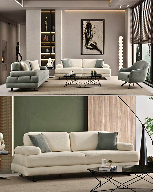 Neon Beyaz Sandıklı Koltuk Takımı