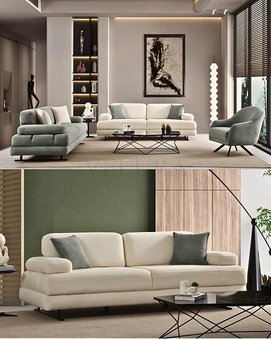 Neon Beyaz Sandıklı Koltuk Takımı