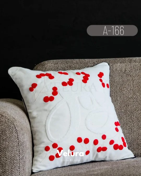 Keten Kumaş ve Nakış İşlemeli Desenli Kırlent - A166