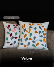 45x45 cm Keten Kırlent AB126 AB126 dal motifli keten kırlent dekorasyon