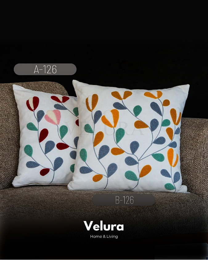 Keten Kumaş ve Nakış İşlemeli Desenli Kırlent - AB126 Keten Kumaş ve Nakış İşlemeli Desenli Kırlent - AB126