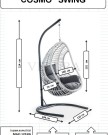 Cosmo Bahçe Salıncağı Beyaz Rattan Zebra Minder