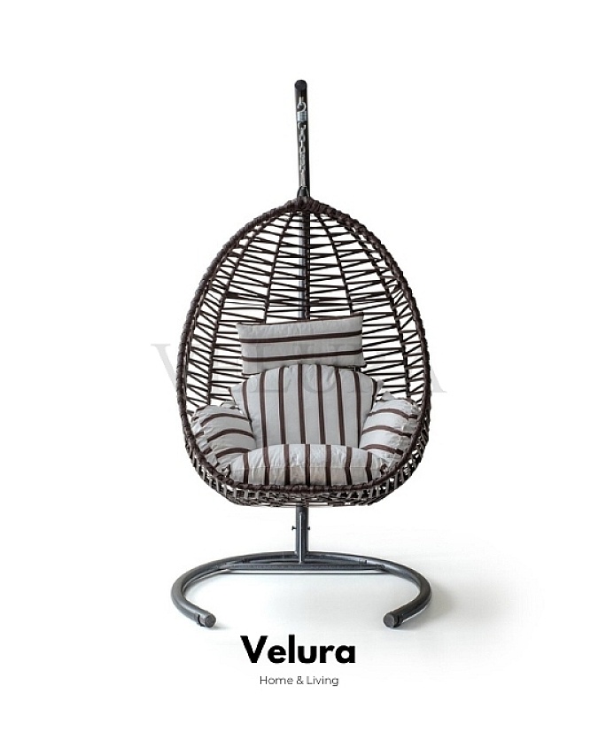 Class Bahçe Salıncağı - Kahve Rattan Zebra Minder