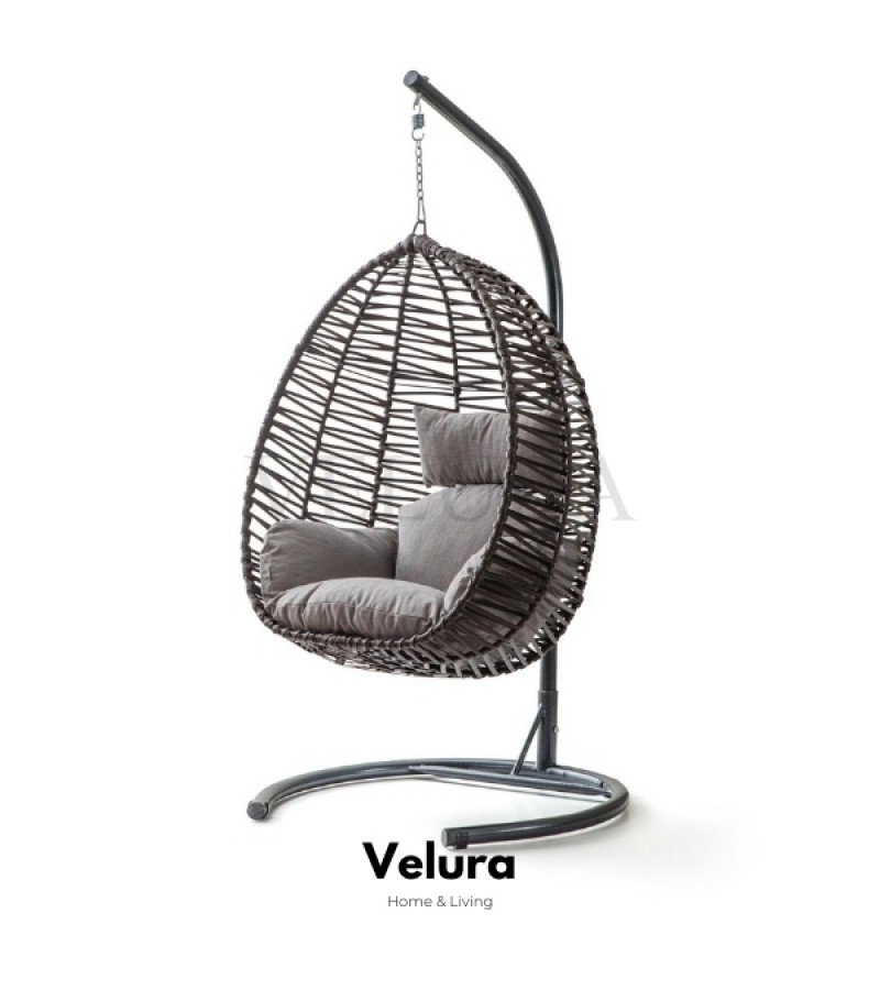 Class Bahçe Salıncağı - Kahve Rattan Gri Minder Class Bahçe Salıncağı - Kahve Rattan Gri Minder