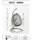 Deco Bahçe Salıncağı - Swing Açık Kahve Rattan Zebra Minder Deco Bahçe Salıncağı - Swing Açık Kahve Rattan Zebra Minder