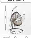 Deco bahçe salıncağı kahve rattan krem minder