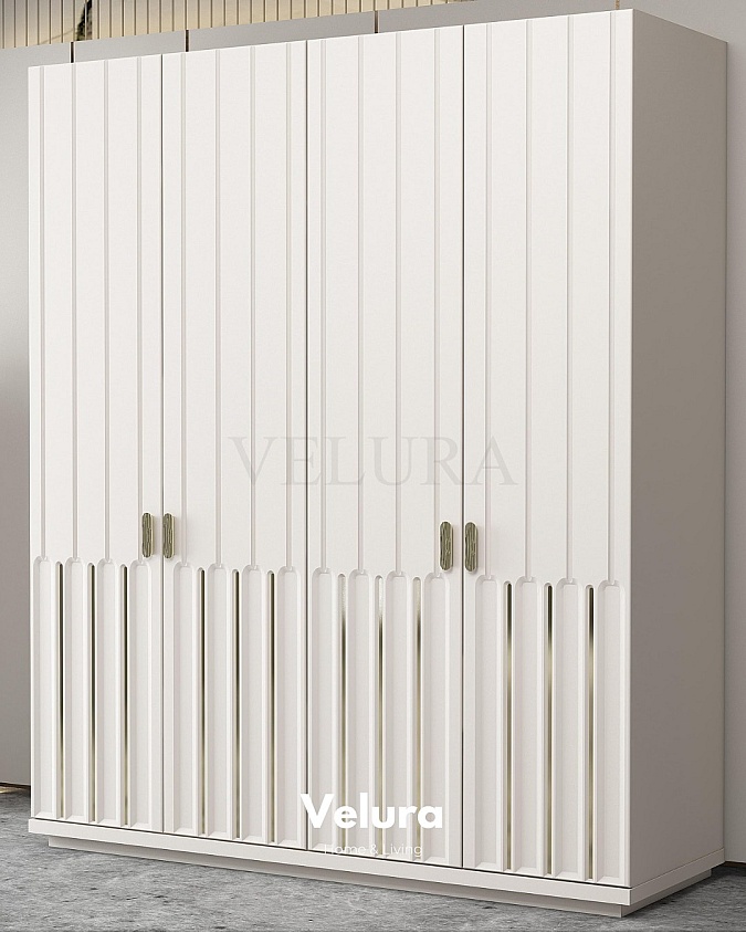 Destan 4 Kapılı Dolap – Velura Home Destan 4 Kapılı Dolap beyaz renk sade tasarım