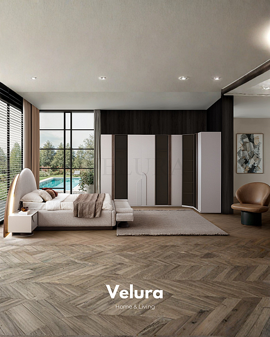 Estella Yatak Odası Takımı - 9 Kapaklı Köşe Dolap