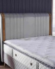 Fluffy Başlık kadife kumaş ahşap detaylı modern tasarım