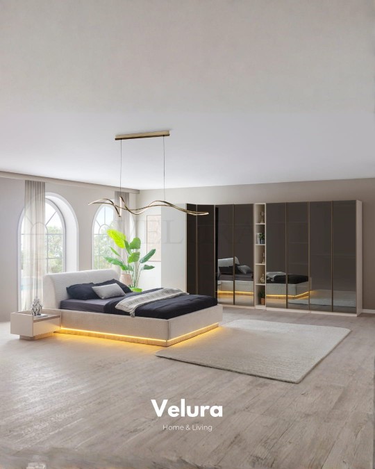 Flora Yatak Odası Takımı - Cam Kapaklı