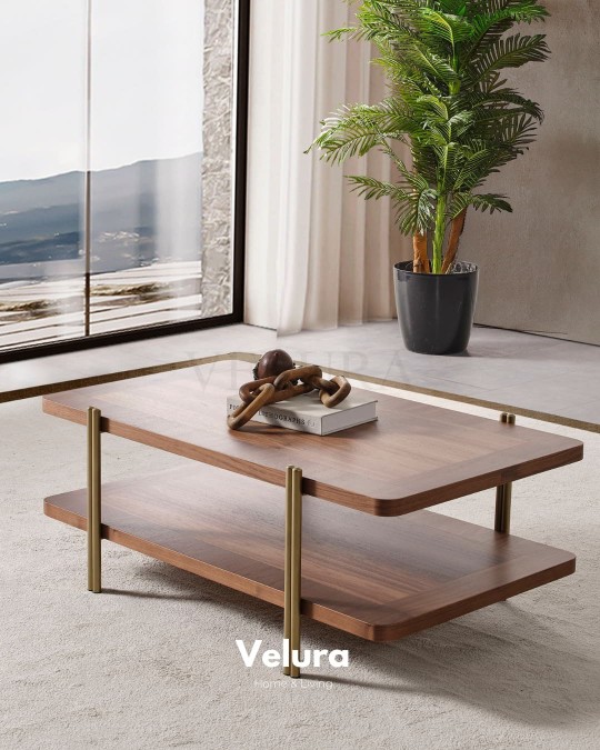 Genova Walnut Orta Sehpa koyu ceviz modern tasarım
