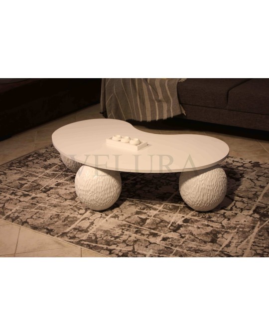 Derla Beyaz Sehpa - Fasülye Mdf