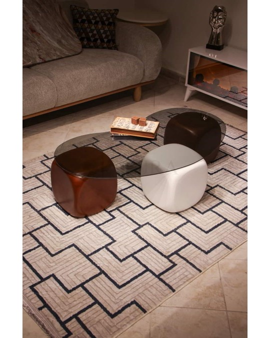 Zarte Sehpa - 2C 1B - Füme Cam