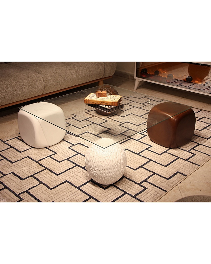 Küre Orta Sehpa - 1DC 1DB & 1CZ 1BZ - Kare- Şeffaf Cam