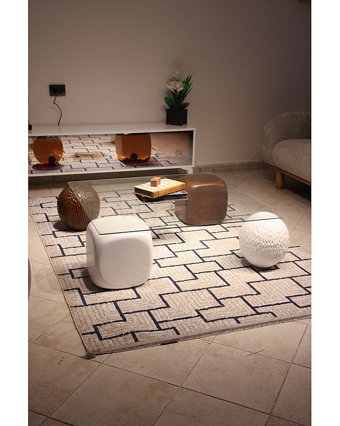 Küre Orta Sehpa - 1DC 1DB & 1CZ 1BZ - Kare- Şeffaf Cam