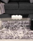 Pleksi mermer top ve siyah zar ayaklı oval şeffaf cam orta sehpa