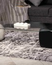 Pleksi mermer top ve siyah zar ayaklı oval şeffaf cam orta sehpa
