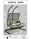 Konfor Bahçe Salıncağı Çift Kişilik - Kahve Rattan Krem Minder Konfor Bahçe Salıncağı Çift Kişilik - Kahve Rattan Krem Minder
