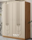 Kelebek 4 Kapılı Dolap – Velura Home Kelebek 4 Kapılı Dolap ekru ve ceviz renk kombinasyonu