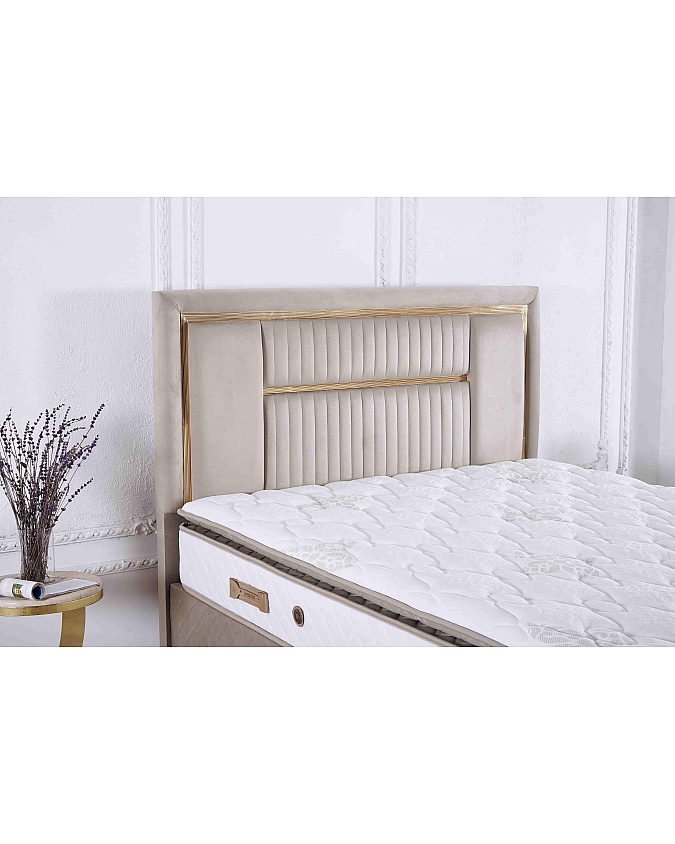 naturel başlık krem bej gold detay