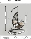 Net Bahçe Salıncağı Kahve Rattan Krem Minder