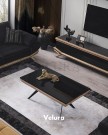 Siyah Metal ve Ahşap Tasarımlı Orta Sehpa