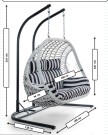 Pop Bahçe Salıncağı beyaz rattan zebra minderli